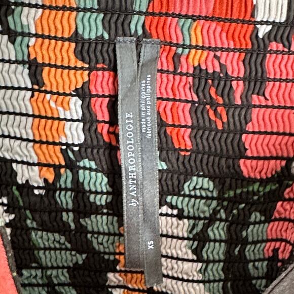 ANTHROPOLOGIE Sweetheart Floral Mini Dress Black Pink Sz XS {XX43} - Picture 7 of 8